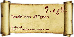 Tomásch Ágnes névjegykártya